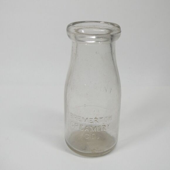 Bremerton Creamery Co. Milk Bottle Half Pint Clear Glass Vintage Embossed WA - Picture 8 of 16